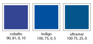 Diferentes matices de azul